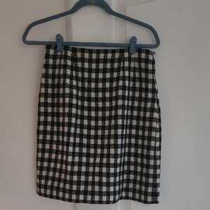 Talbots Black and White Gingham Pencil Skirt